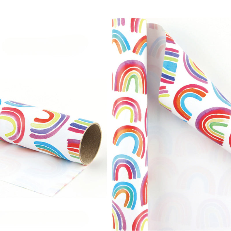Papier d'emballage cadeau d'anniversaire Rainbow Love Papier d'emballage pour bouquet de Saint-Valentin
