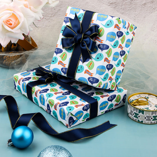 Papier d'emballage cadeau d'anniversaire Motif de dessin animé mignon Papier d'emballage en papier kraft