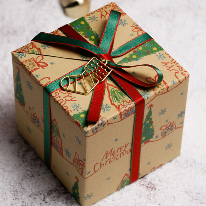 Papier d'emballage cadeau de Noël vintage en papier kraft