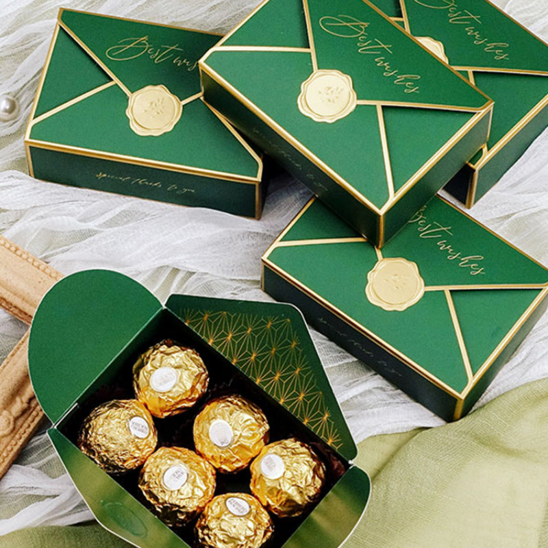 علبة هدايا شوكولاتة سكرية عتيقة، علبة حلوى لحفلات الزفاف، عبوة من 10 قطع