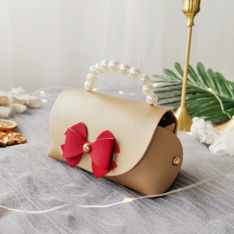 Lot de 10 sacs fourre-tout en cuir PU perlé en forme de sac à sucre, sacs d'emballage cadeau