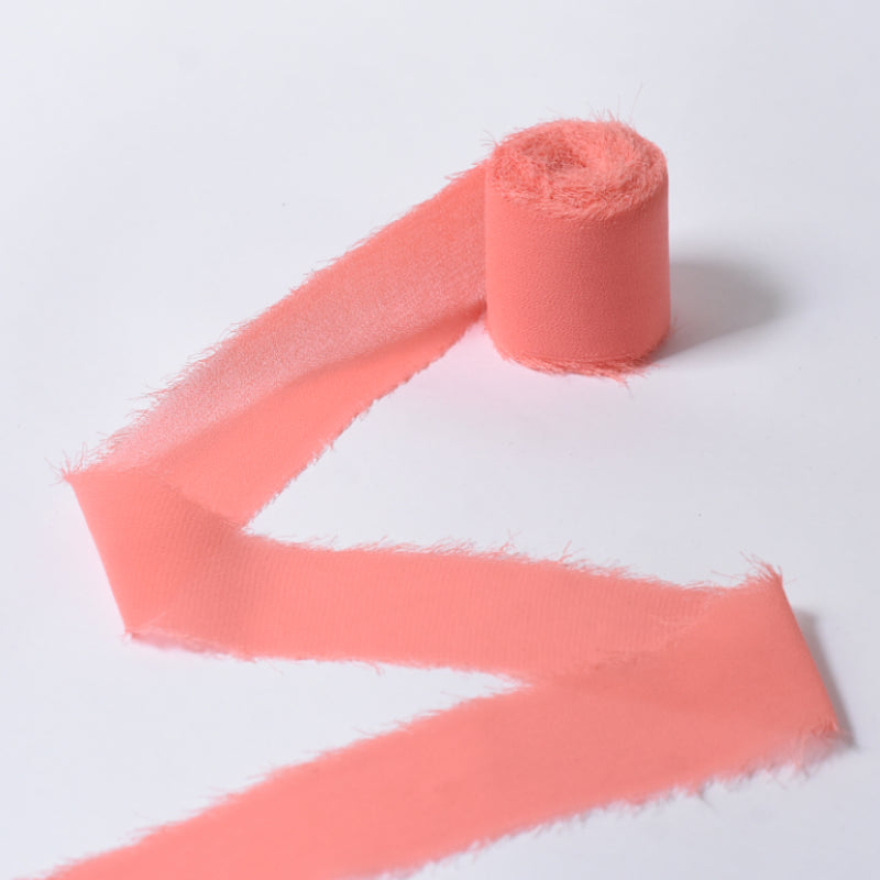 Ruban de soie à franges pour emballage de bouquets cadeaux 4 cm x 5 m