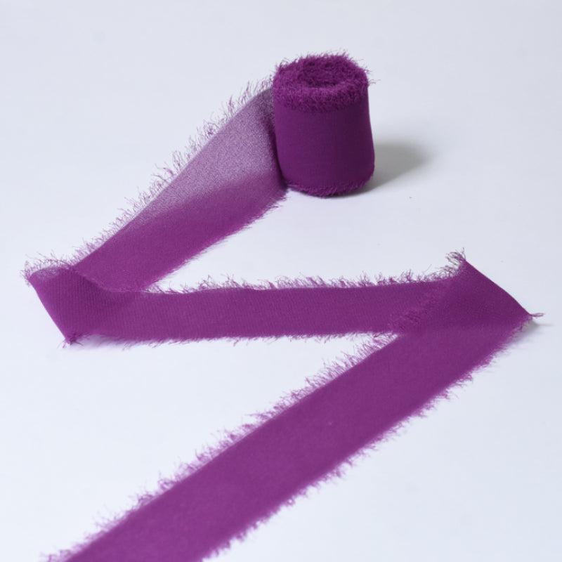 Ruban de soie à franges pour emballage de bouquets cadeaux 4 cm x 5 m