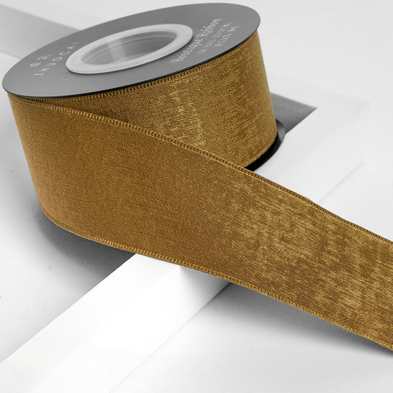 شريط فيونكة مخملي من جلد الغزال مصنوع يدويًا في صندوق هدايا شريط مخملي (4 سم × 9 أمتار)