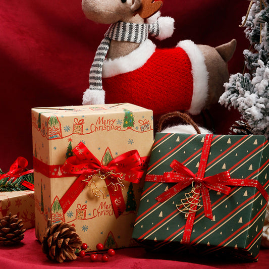 Papier d'emballage cadeau de Noël vintage en papier kraft