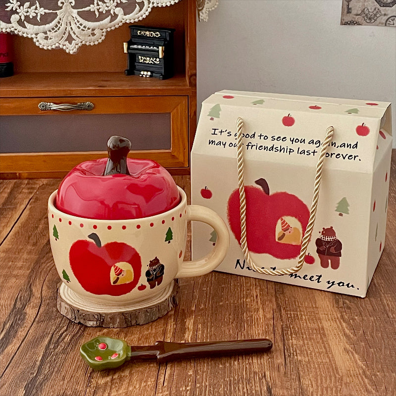 Tasse à café en céramique avec couvercle pour couple