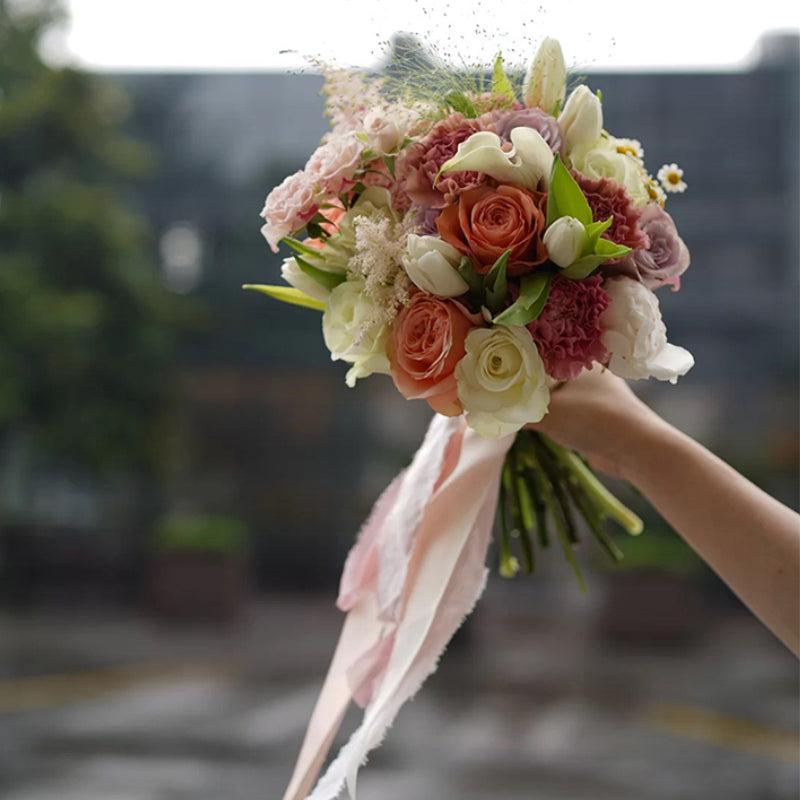 Ruban de soie à franges pour emballage de bouquets cadeaux 4 cm x 5 m