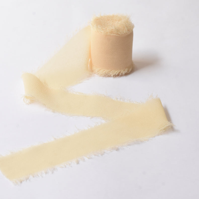 Ruban de soie à franges pour emballage de bouquets cadeaux 4 cm x 5 m