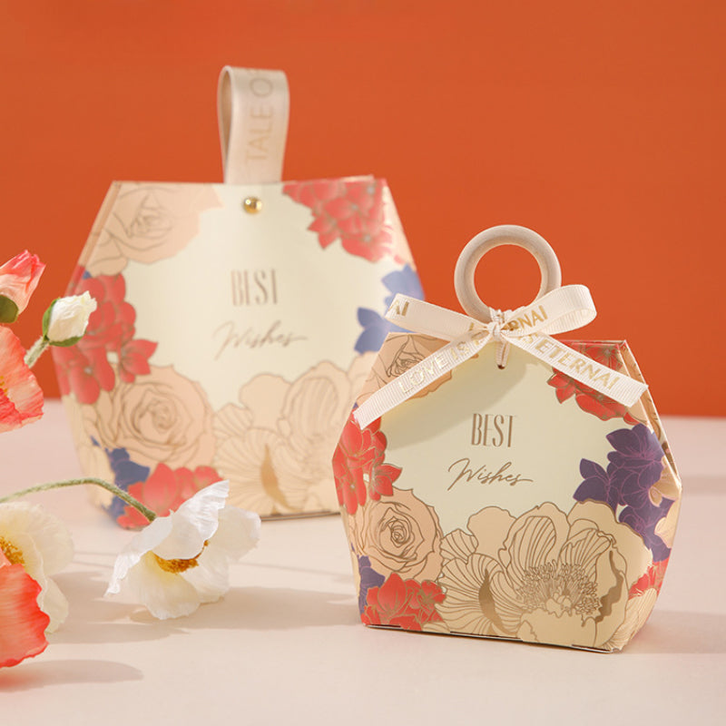 صندوق هدايا بتصميم خاتم خشبي وصندوق سكر وحقيبة تغليف هدايا الزفاف، عبوة من 20 قطعة