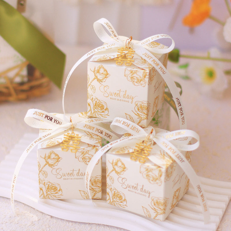 Coffret cadeau à imprimé floral, lot de 20 boîtes à bonbons pour fête de mariage