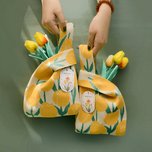 Sacs fourre-tout tricotés pour cadeaux de mariage