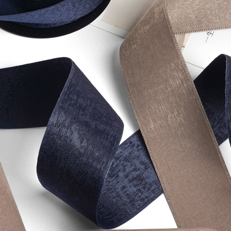 شريط فيونكة مخملي من جلد الغزال مصنوع يدويًا في صندوق هدايا شريط مخملي (4 سم × 9 أمتار)