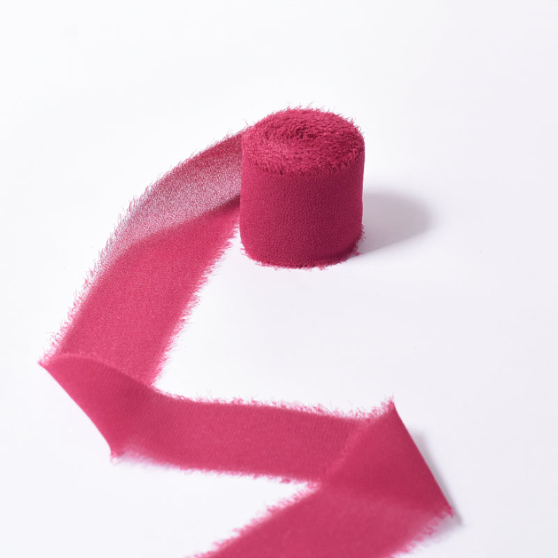 Ruban de soie à franges pour emballage de bouquets cadeaux 4 cm x 5 m