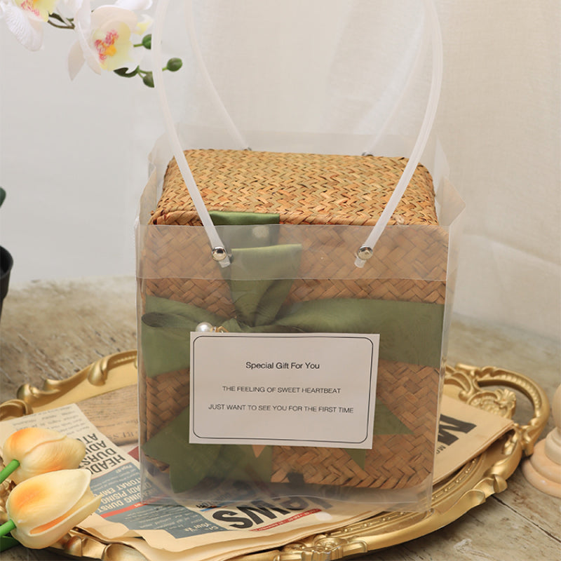 سلال منسوجة من الخيزران لحفلات الزفاف وحفلات استقبال المولود وتغليف الهدايا