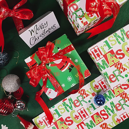 Papier d'emballage Joyeux Noël Papier Kraft Papier d'emballage cadeau de Noël