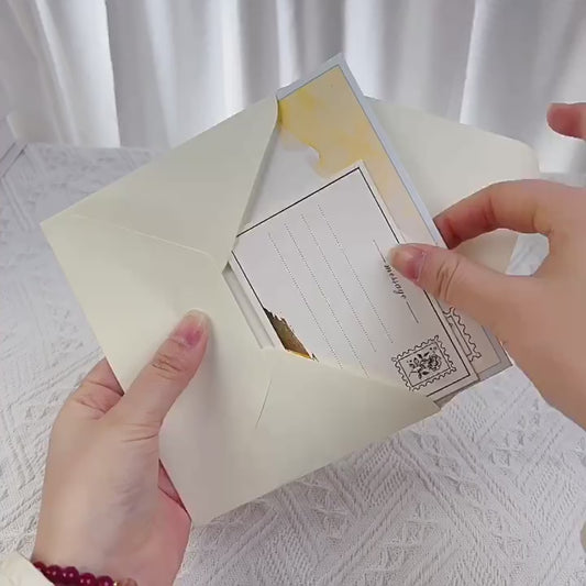 Coffret cadeau de fête de vacances avec enveloppe créative et fleur 3D, lot de 6