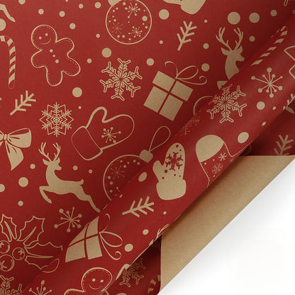 Vintage Christmas Gift Wrapping Paper Kraft Paper Material