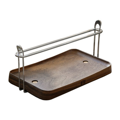 Walnut Napkin Holder Desktop Paper Towel Storage Rack