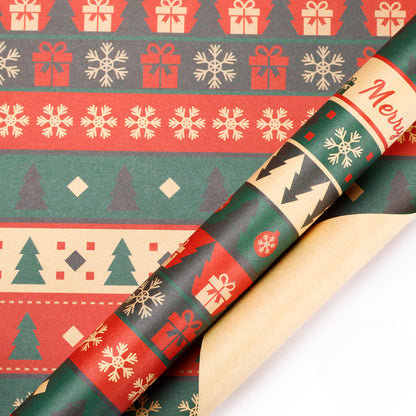 Vintage Christmas Gift Wrapping Paper Kraft Paper Material