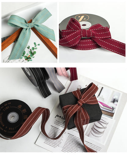 Ribbed Dotted Ribbon Floral Flower Packaging Striped Ribbon Bow DIY Material