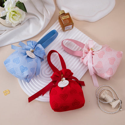 Sac à cordon en velours Love Sacs cadeaux pour baby shower