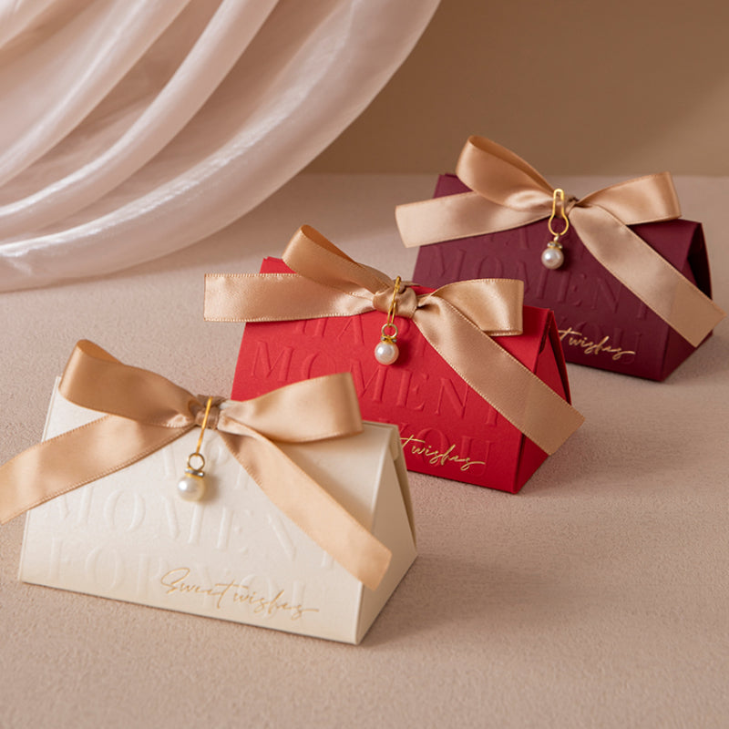 Triangular Gift Box Wedding Candy Box Hand-held Gift Wrap Bag Pack 20