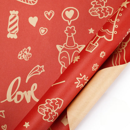 Vintage Christmas Gift Wrapping Paper Kraft Paper Material