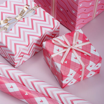 Pink Gift Wrapping Paper Simple Holiday Gift Box Packing Paper