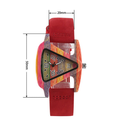 Women's Watches Handmade Wooden Casual Watches Genuine Leather Strap