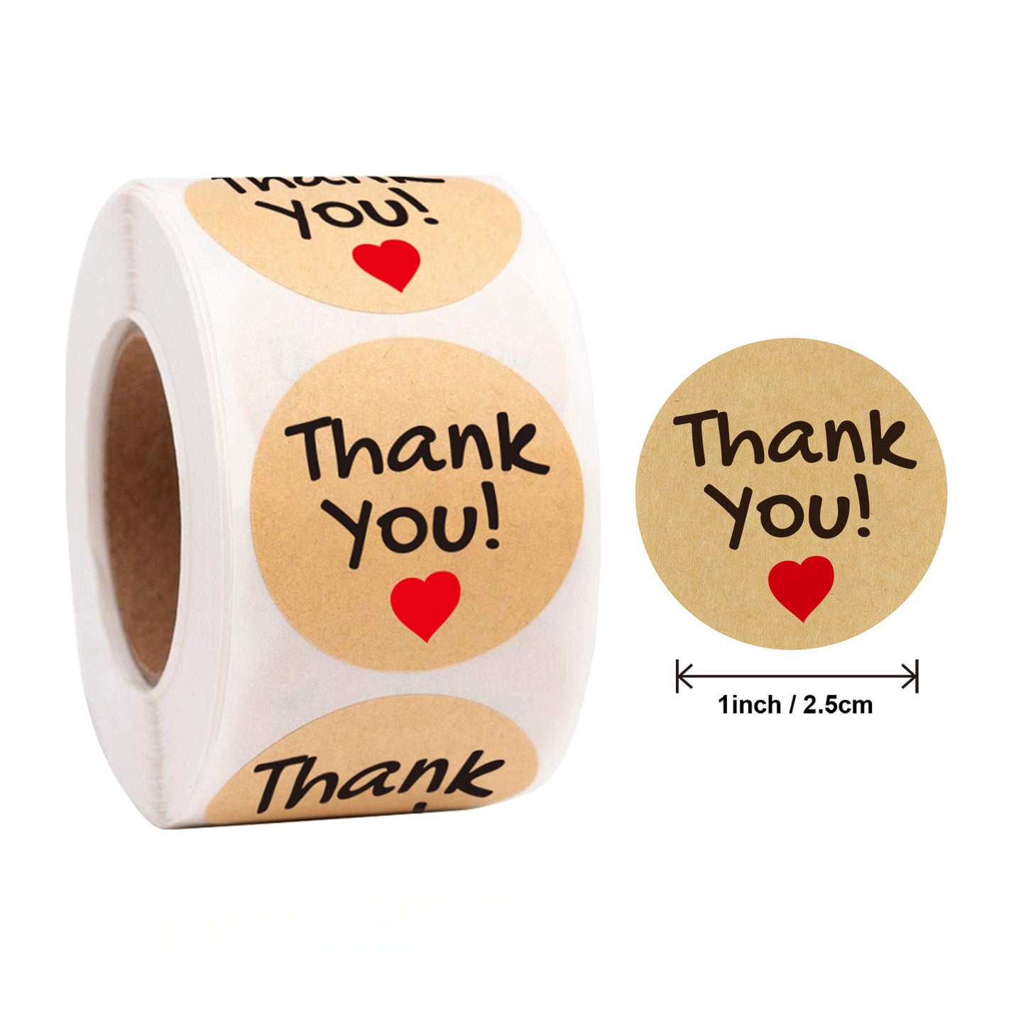 Vintage Kraft Paper Stickers Round Thank You Stickers Seal Labels