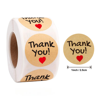 Vintage Kraft Paper Stickers Round Thank You Stickers Seal Labels