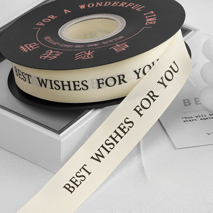 Thank You Wish Ribbon Handmade DIY Material Bouquet Gift Packaging Ribbon