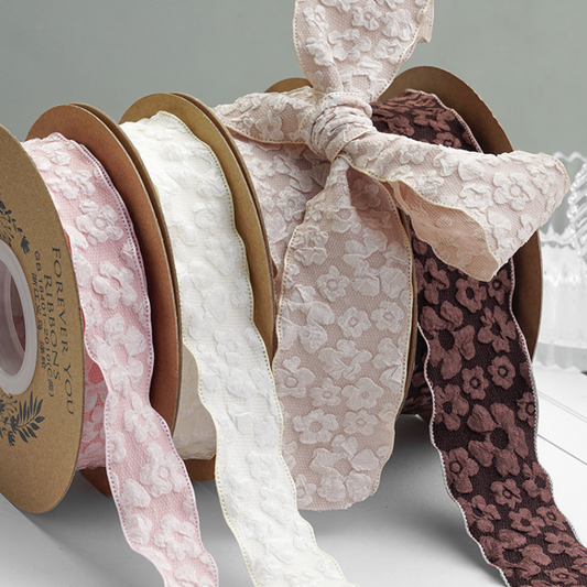 Chinese Style Embroidery Flower Gift Wrapping Ribbon