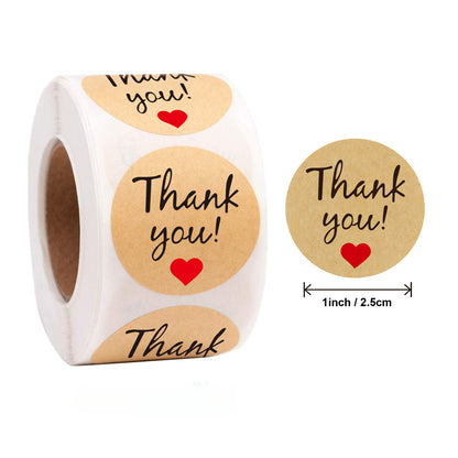 Vintage Kraft Paper Stickers Round Thank You Stickers Seal Labels