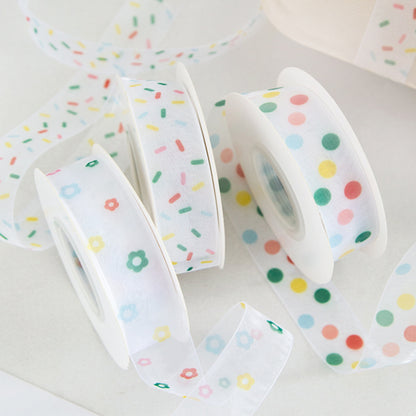 Colorful Chiffon Gift Decoration Ribbon 2.5cm X 22m