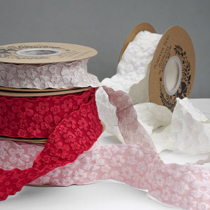 Chinese Style Embroidery Flower Gift Wrapping Ribbon