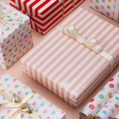 Polka Dot Stripes Love Holiday Gift Packing Paper Waterproof Wrap Paper