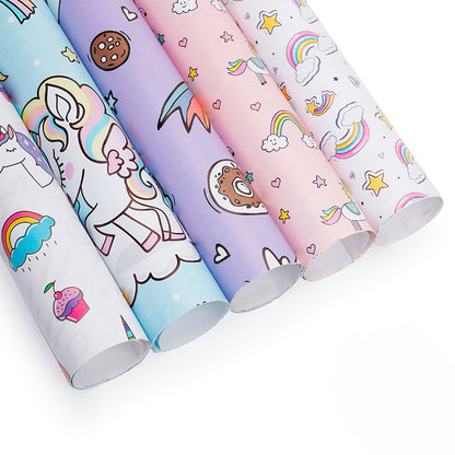 Unicorn Wrap Paper Cartoon Birthday Gift Box Wrapping Paper