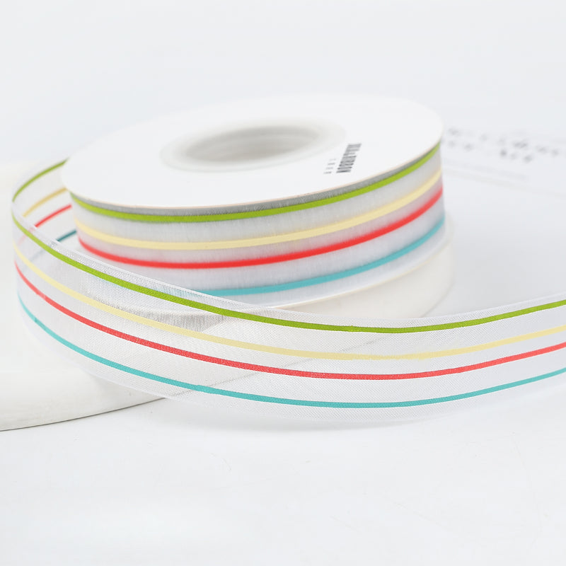 Colorful Chiffon Gift Decoration Ribbon 2.5cm X 22m