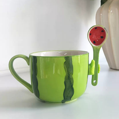 Cute Watermelon Ceramic Cup Fruit Mug Office Coffee Cup