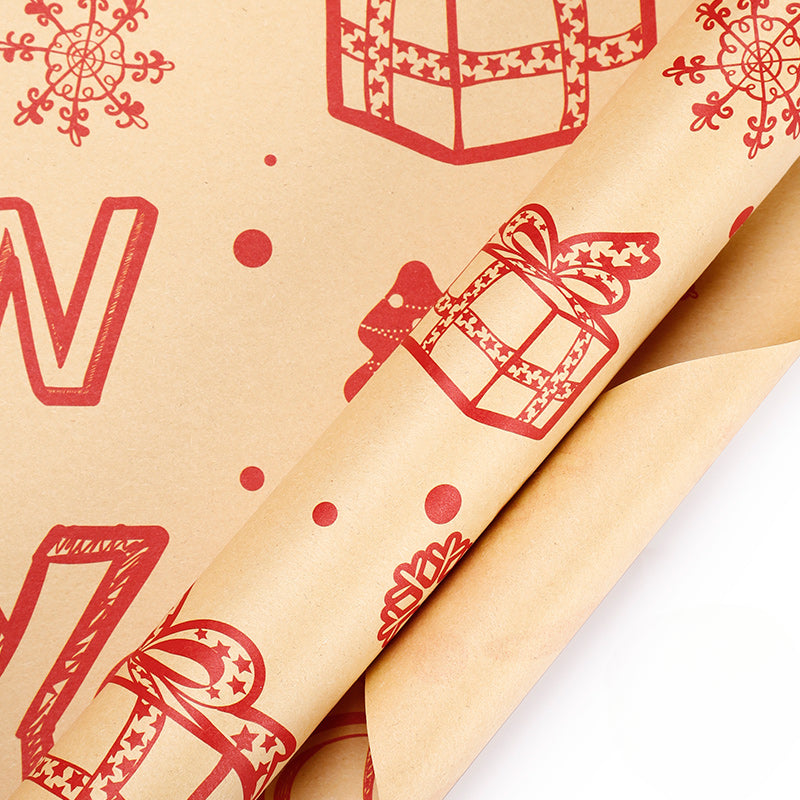 Vintage Christmas Gift Wrapping Paper Kraft Paper Material