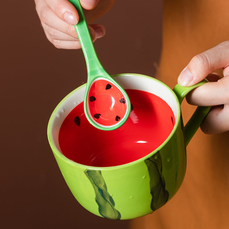 Cute Watermelon Ceramic Cup Fruit Mug Office Coffee Cup