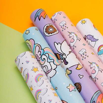 Unicorn Wrap Paper Cartoon Birthday Gift Box Wrapping Paper