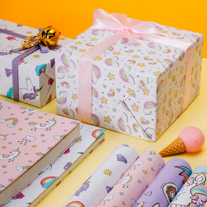 Unicorn Wrap Paper Cartoon Birthday Gift Box Wrapping Paper