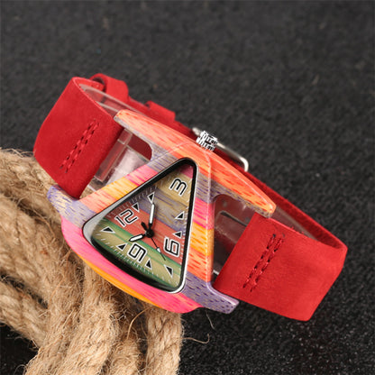 Women's Watches Handmade Wooden Casual Watches Genuine Leather Strap