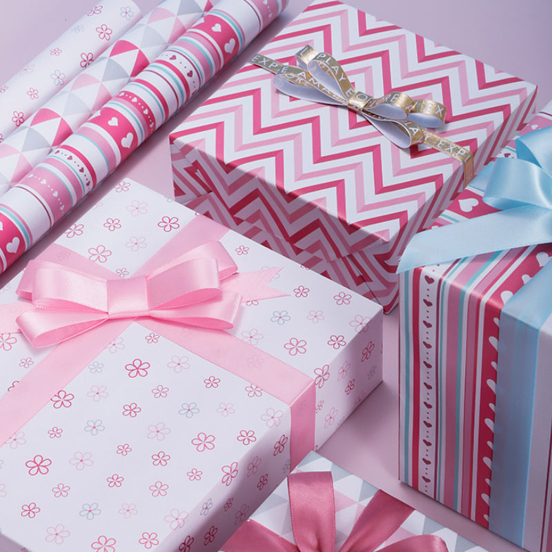 Pink Gift Wrapping Paper Simple Holiday Gift Box Packing Paper