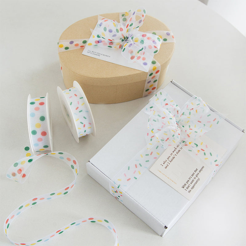 Colorful Chiffon Gift Decoration Ribbon 2.5cm X 22m