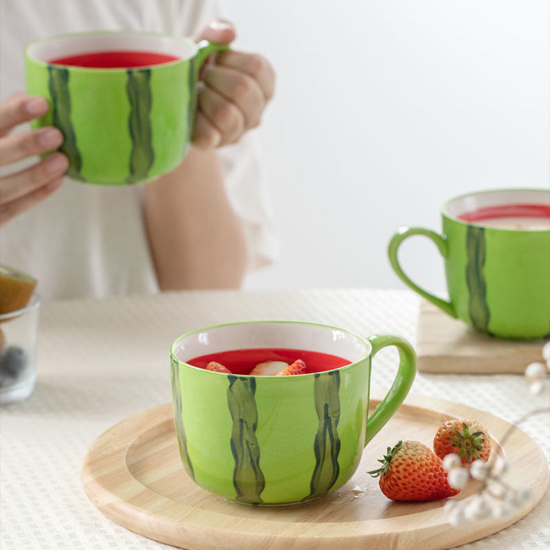 Cute Watermelon Ceramic Cup Fruit Mug Office Coffee Cup