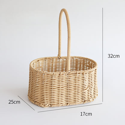 Rattan Basket Flower Bouquet Basket Portable Gift Basket