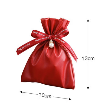 Solid Color Leather Bag Sugar Bag Wedding Gift Wrap Bag Pack 10